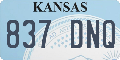 KS license plate 837DNQ