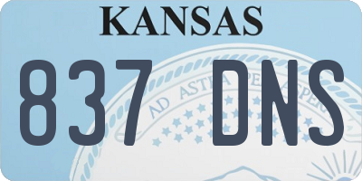 KS license plate 837DNS