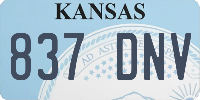 KS license plate 837DNV