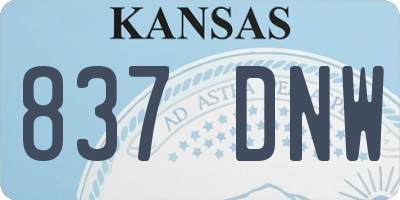 KS license plate 837DNW