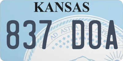 KS license plate 837DOA