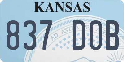 KS license plate 837DOB