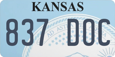 KS license plate 837DOC