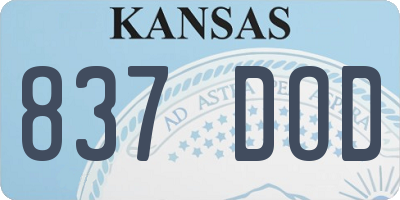 KS license plate 837DOD
