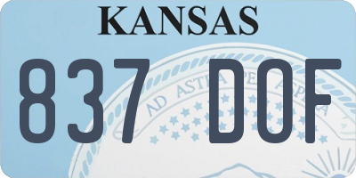 KS license plate 837DOF