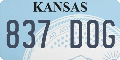 KS license plate 837DOG