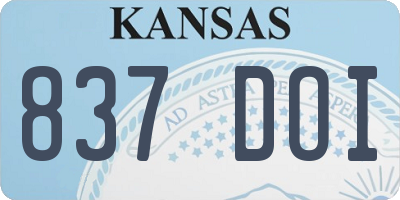 KS license plate 837DOI