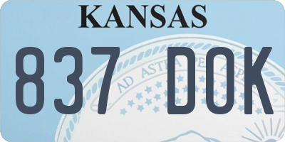 KS license plate 837DOK