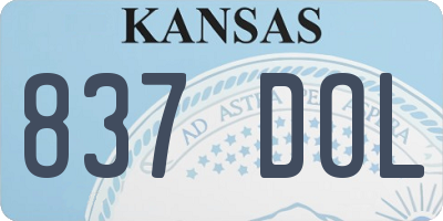 KS license plate 837DOL