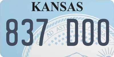 KS license plate 837DOO