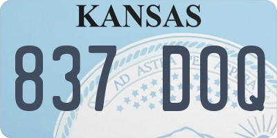 KS license plate 837DOQ