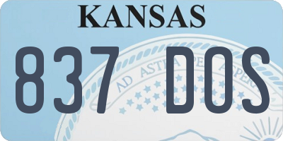 KS license plate 837DOS