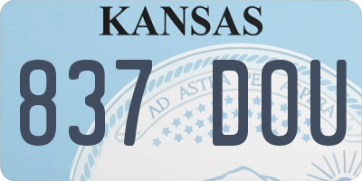 KS license plate 837DOU