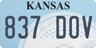 KS license plate 837DOV