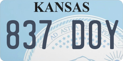 KS license plate 837DOY
