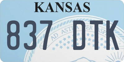 KS license plate 837DTK