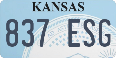 KS license plate 837ESG