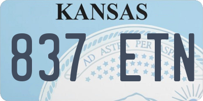 KS license plate 837ETN