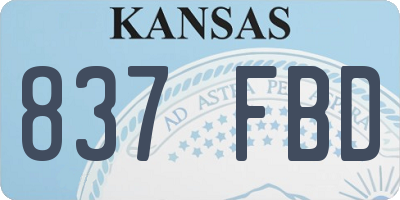 KS license plate 837FBD