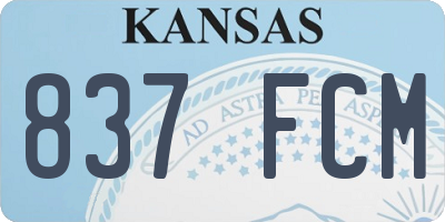 KS license plate 837FCM
