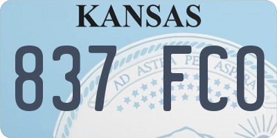 KS license plate 837FCO