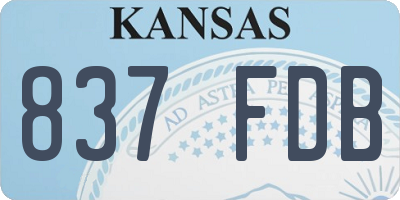 KS license plate 837FDB