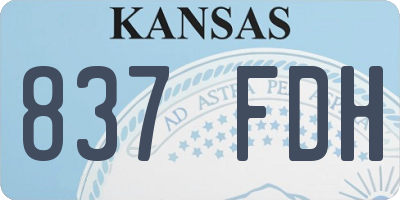 KS license plate 837FDH