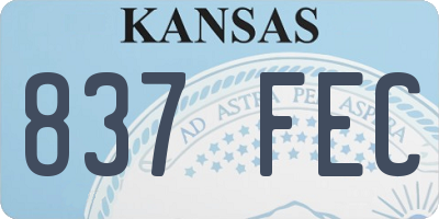 KS license plate 837FEC
