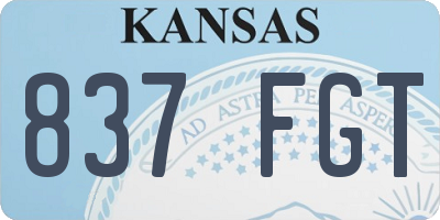 KS license plate 837FGT