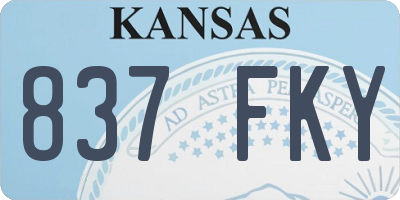 KS license plate 837FKY