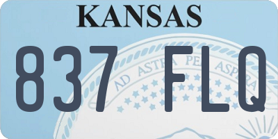 KS license plate 837FLQ
