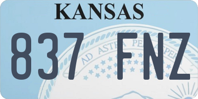 KS license plate 837FNZ