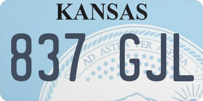 KS license plate 837GJL