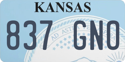 KS license plate 837GNO