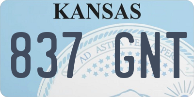 KS license plate 837GNT