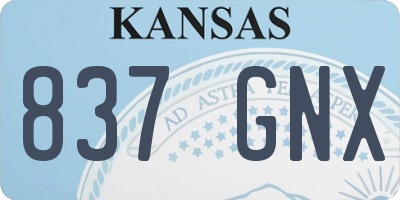 KS license plate 837GNX