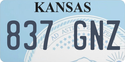 KS license plate 837GNZ