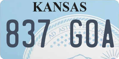 KS license plate 837GOA