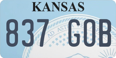 KS license plate 837GOB