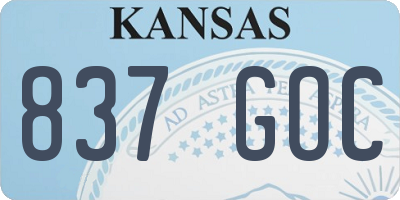KS license plate 837GOC
