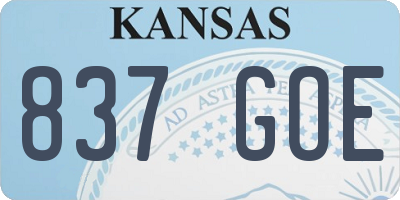 KS license plate 837GOE