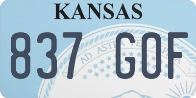 KS license plate 837GOF