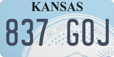 KS license plate 837GOJ