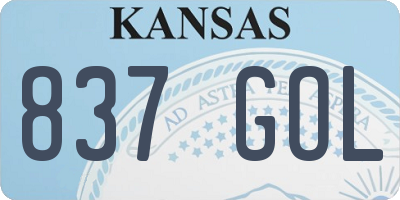 KS license plate 837GOL