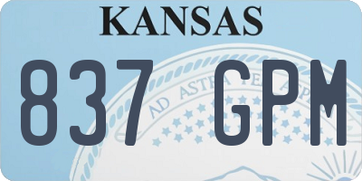 KS license plate 837GPM