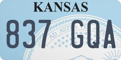 KS license plate 837GQA