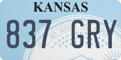 KS license plate 837GRY