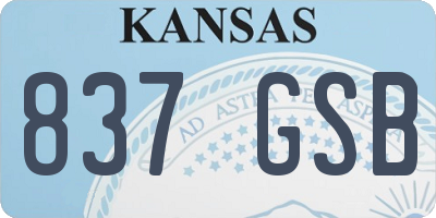 KS license plate 837GSB