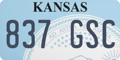 KS license plate 837GSC