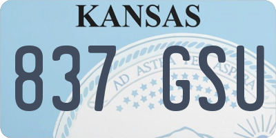 KS license plate 837GSU